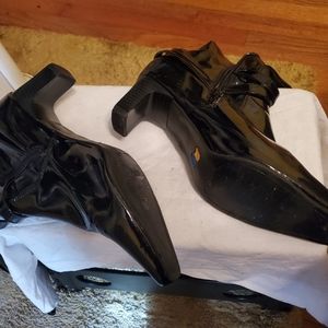 Patent leather boots